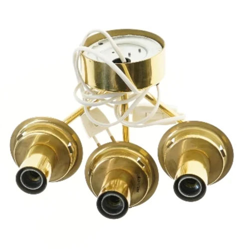 Guld væglampe med tre spots (str. 23 cm)