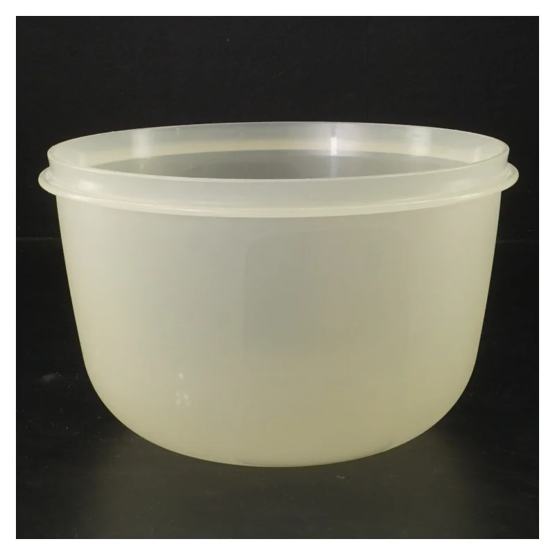Rund plastbeholder med låg fra Tupperware (str. Ø 20 cm, 14 cm)