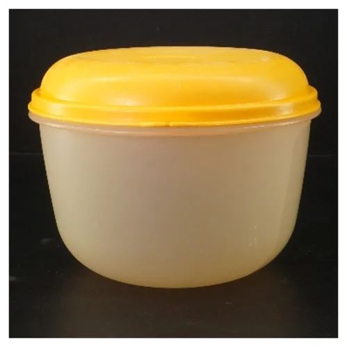 Rund plastbeholder med låg fra Tupperware (str. Ø 20 cm, 14 cm)