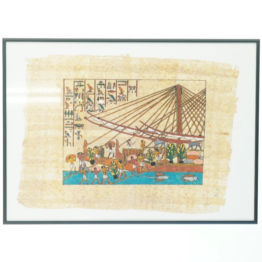 Inrammet egyptisk maleri (str. 40x30 cm)
