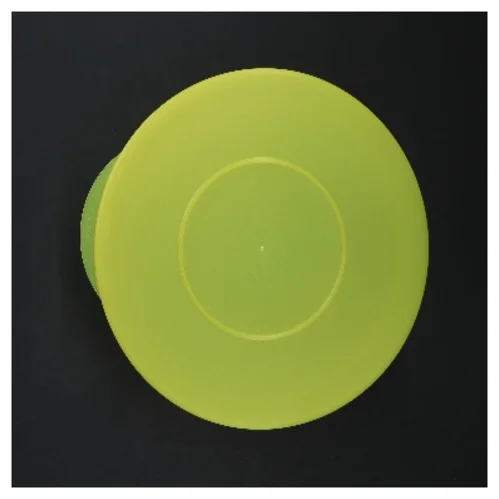 Gul plastskål med låg fra Tupperware (str. Ø 18 cm)