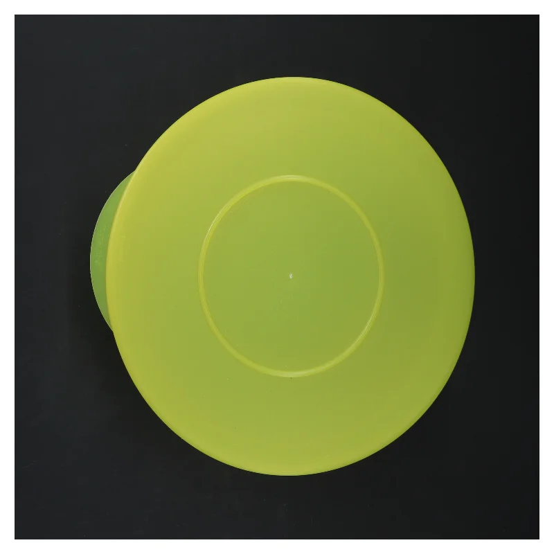 Gul plastskål med låg fra Tupperware (str. Ø 18 cm)