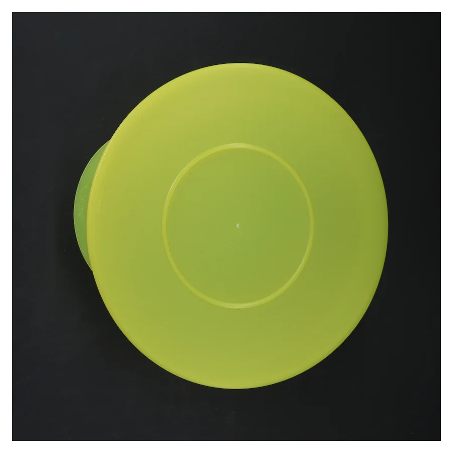 Gul plastskål med låg fra Tupperware (str. Ø 18 cm)