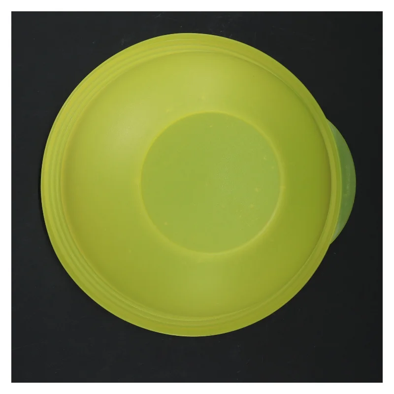 Gul plastskål med låg fra Tupperware (str. Ø 18 cm)