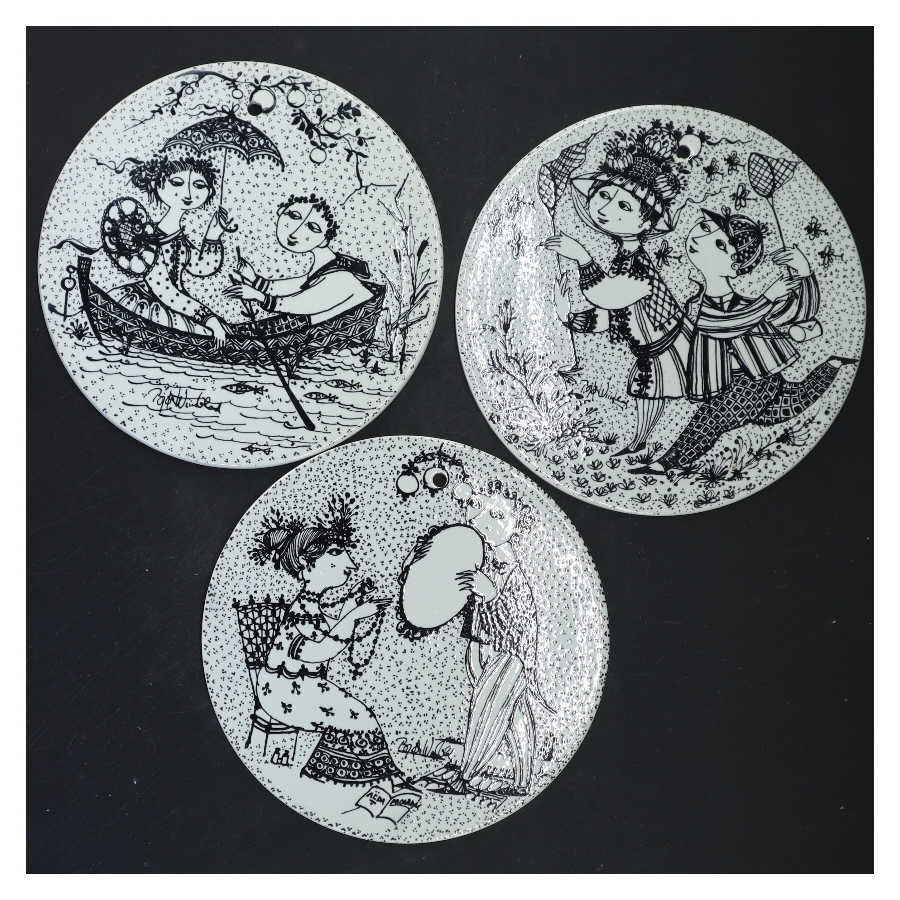 Juli, august og september platter af Bjørn Wiinblad  (str. Ø 15 cm)