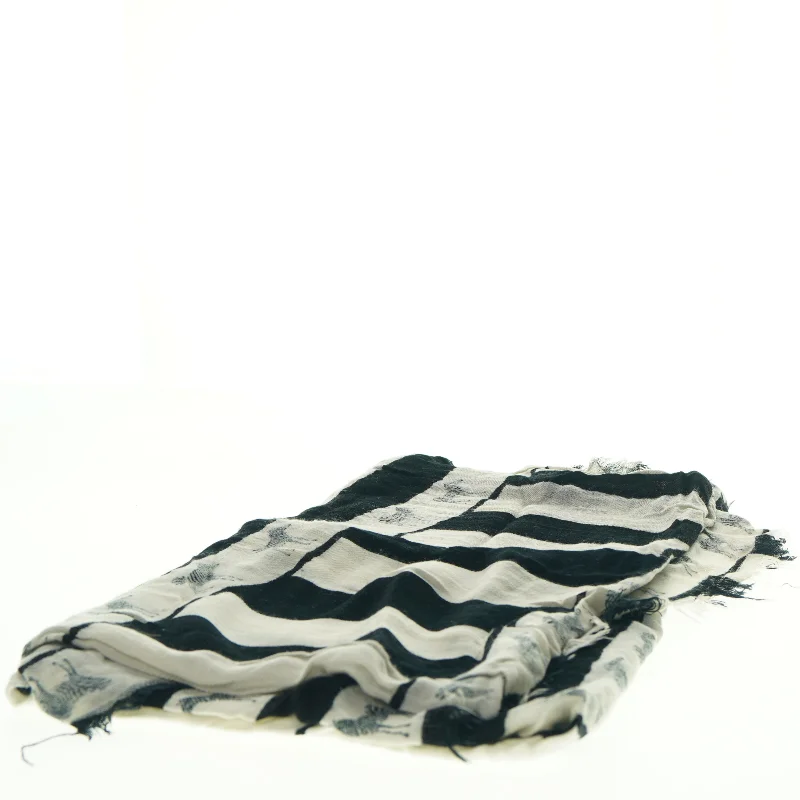 Sort-hvid bomuldssjal fra Zara med zebra mønster (str. 1 x 2 m)