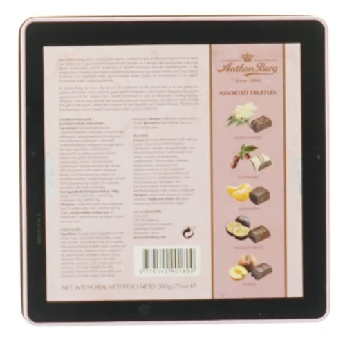  Anthon Berg chokolade æske (str. 20,5x20,5 cm)