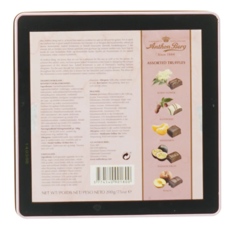  Anthon Berg chokolade æske (str. 20,5x20,5 cm)