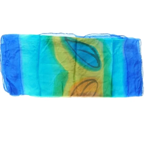 Flerfarvet silketørklæde (str. 45 x 165 cm)