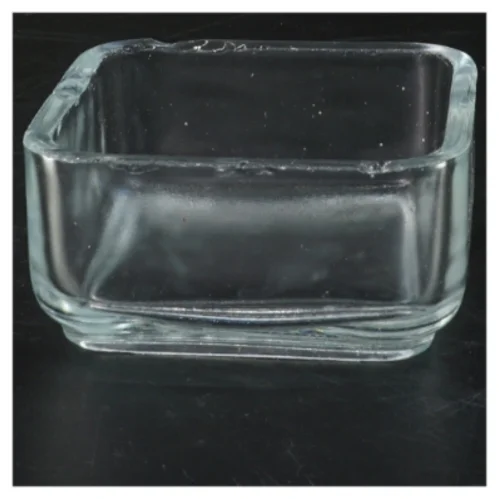 Glas kvadratisk skål (str. 9x9x5 cm)