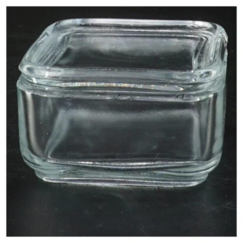 Glas kvadratisk skål (str. 9x9x5 cm)
