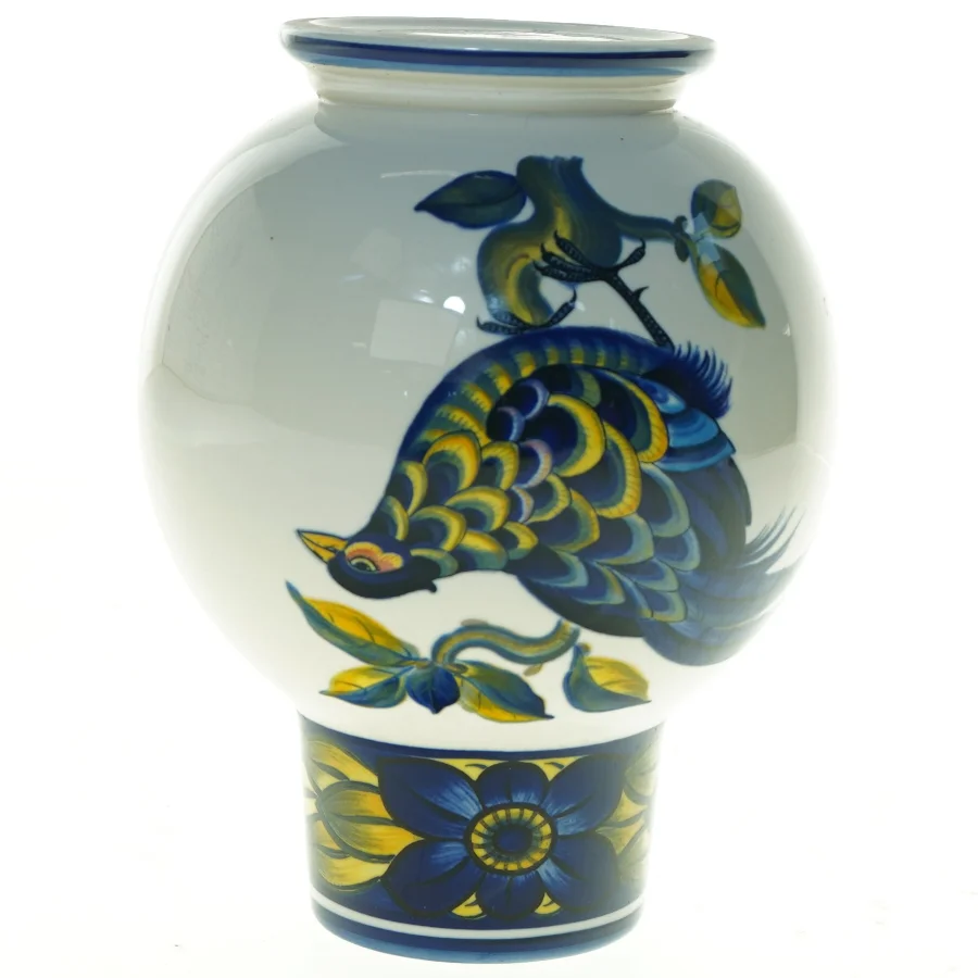 Royal Copenhagen Blue Pheasant Vase fra Royal Copenhagen (str. 20 x 16 cm)