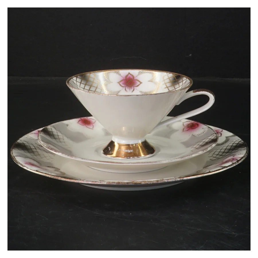 Tekop med underkop og tallerken fra Bavaria (str. Ø. 19,5 cm. og 15 cm)