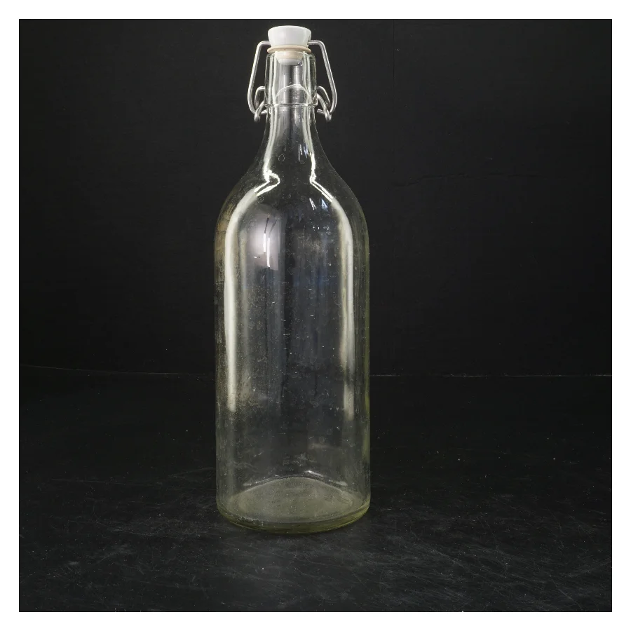 Glasflaske med patentlåg fra IKEA (str. 29x9 cm)