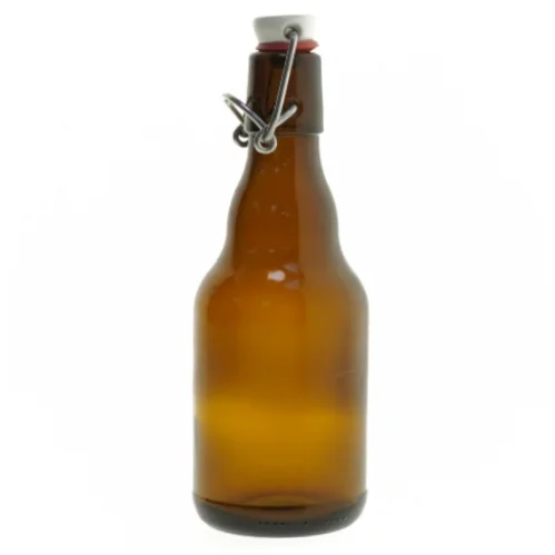 Genbrugsglasflaske med patentprop (str. 19 cm)