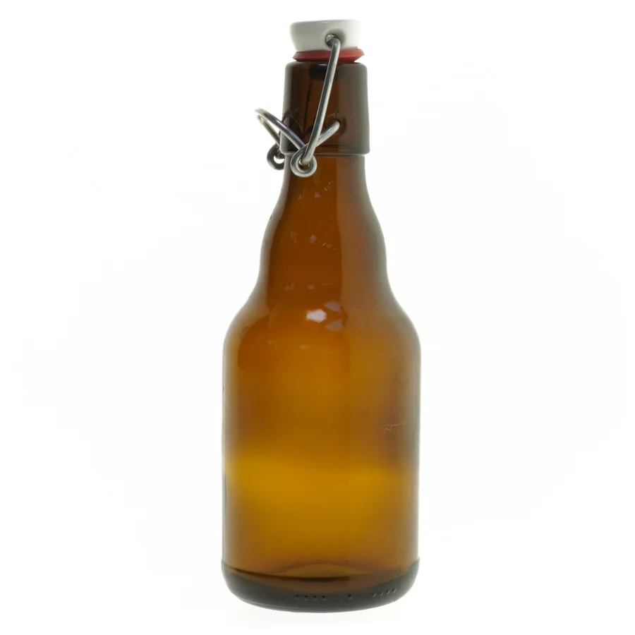 Genbrugsglasflaske med patentprop (str. 19 cm)