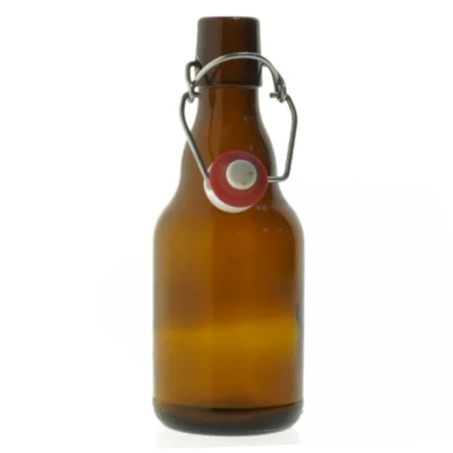 Genbrugsglasflaske med patentprop (str. 19 cm)