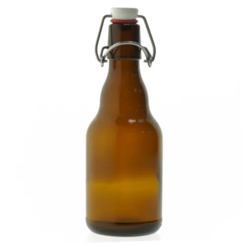 Genbrugsglasflaske med patentprop (str. 19 cm)