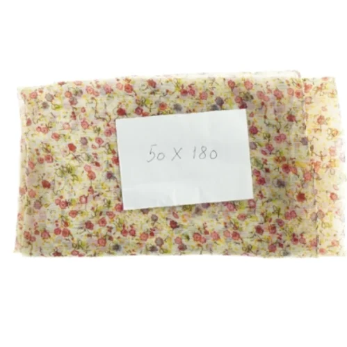 Blomstret tørklæde (str. 50 x 180 cm)