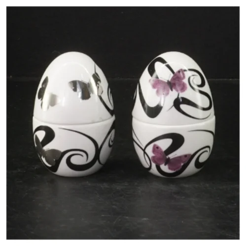 Dekorative porcelænsæg fra Summerbird (str. 9 cm)