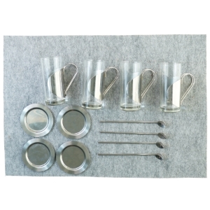 Ice coffe glas og skeer (str. 14 x 6 cm)