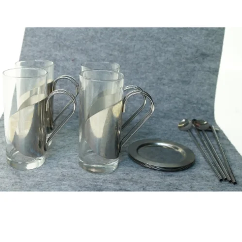 Ice coffe glas og skeer (str. 14 x 6 cm)