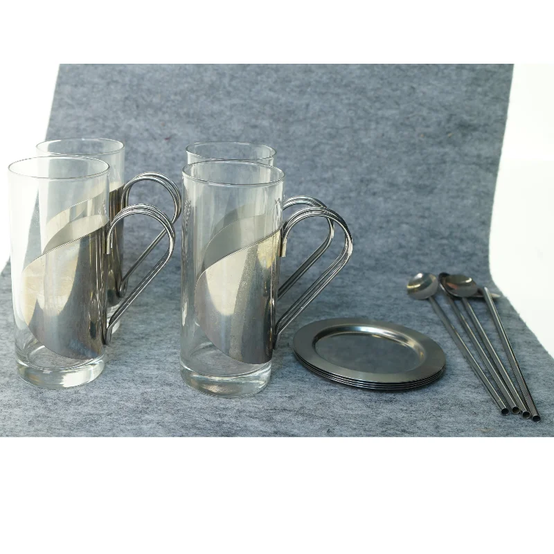 Ice coffe glas og skeer (str. 14 x 6 cm)