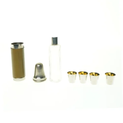 Shot glas med flaske og beholder (str. 3 cm)