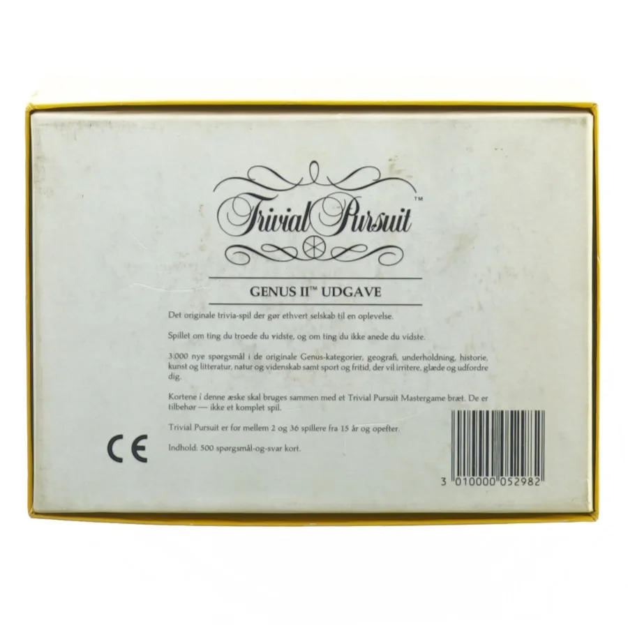 Trivial pursuit, genus II udgave fra Playmix (str. 20 x 14 cm)