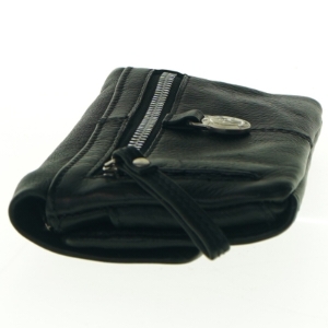 Sort læderpung fra Adax (str. 17 x 10 cm)