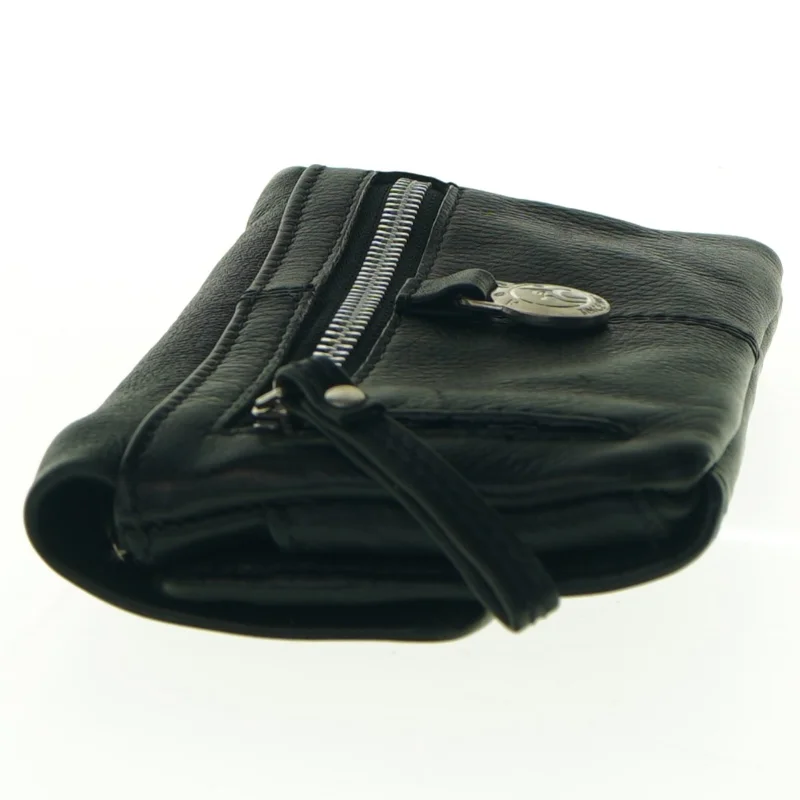 Sort læderpung fra Adax (str. 17 x 10 cm)