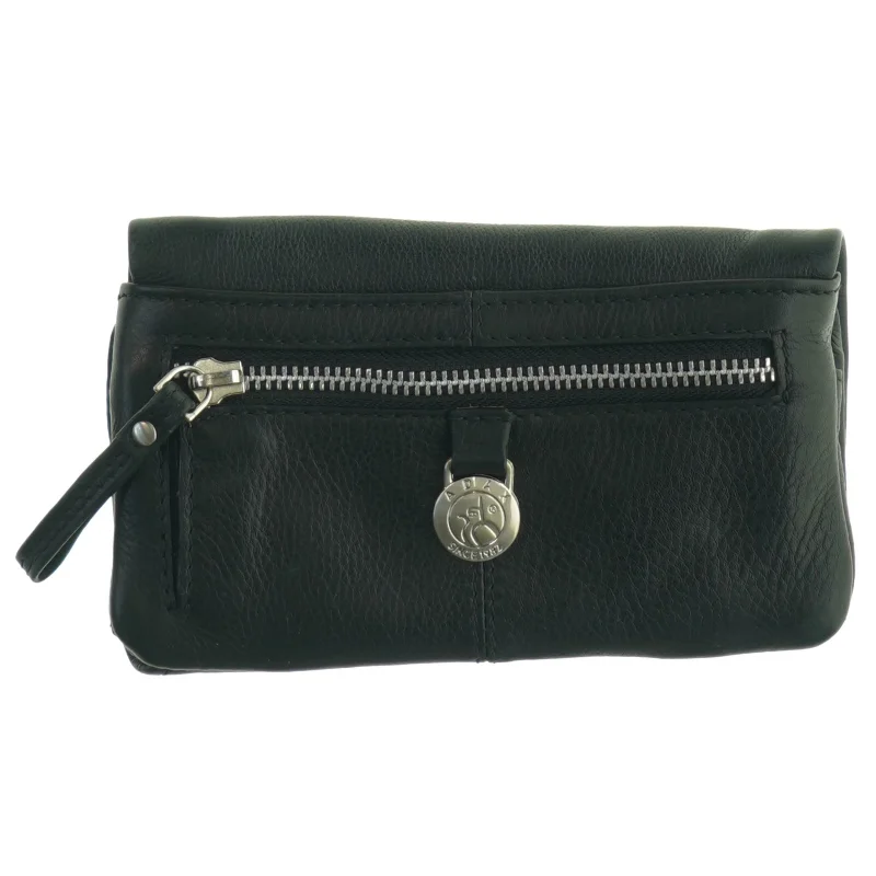 Sort læderpung fra Adax (str. 17 x 10 cm)