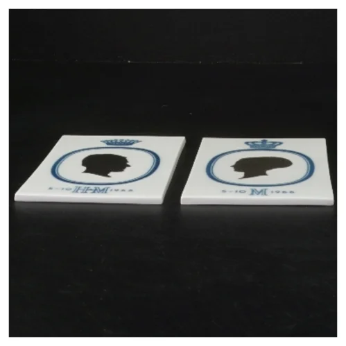  Dronning Margrethe og Prins Henrik platter fra Royal Copenhagen (str. 13x9 cm)