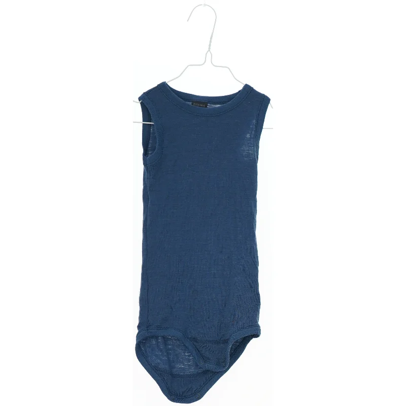 Blå uldbodystocking til baby fra Dilling (str. 92)