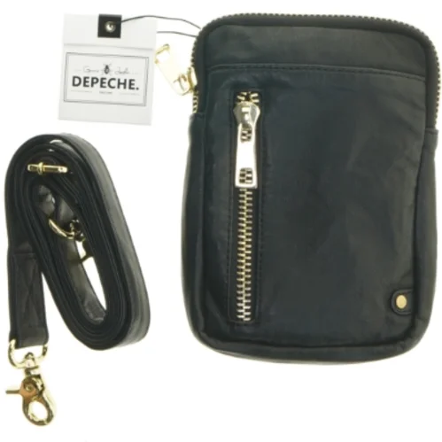 Sort lædertaske med rem fra DEPECHE (str. 22x17 cm)