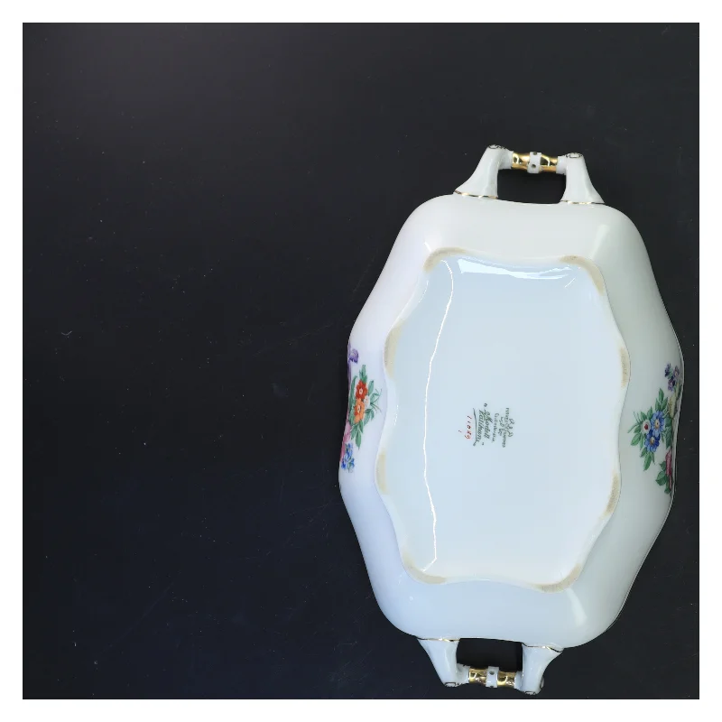 Porcelæn serveringsskål med låg (str. 27x17x8 cm)