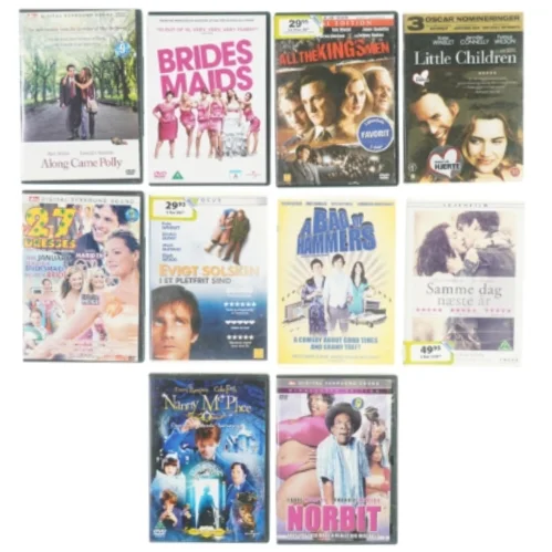 Blandede film (10 stk) fra DVD