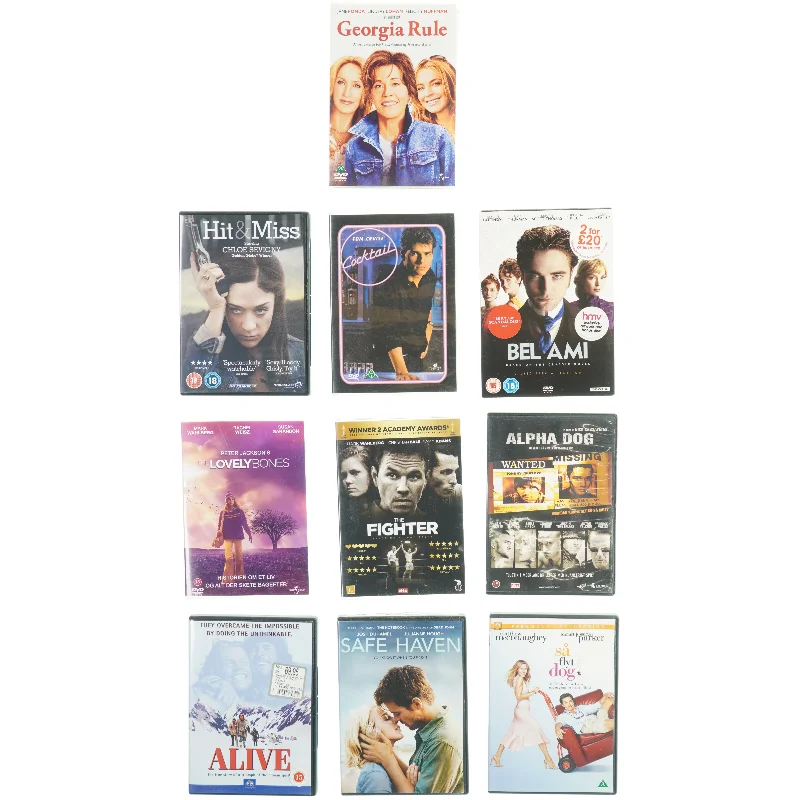 Blandede film (10 stk) fra DVD