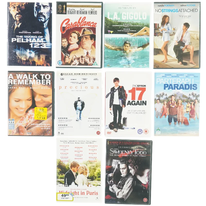 Blandet film (10 stk) fra DVD