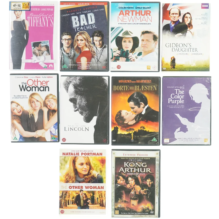 Blandede film (10 stk) fra DVD