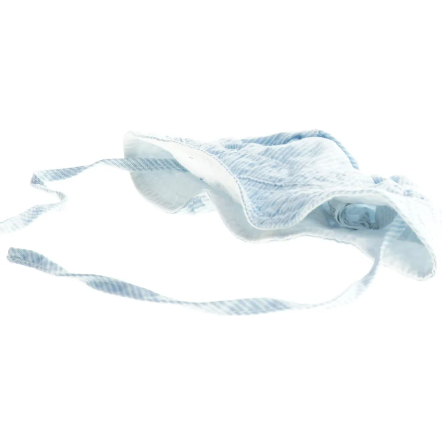 Blå og hvid stribet solhat til baby fra H&M (str. 56)