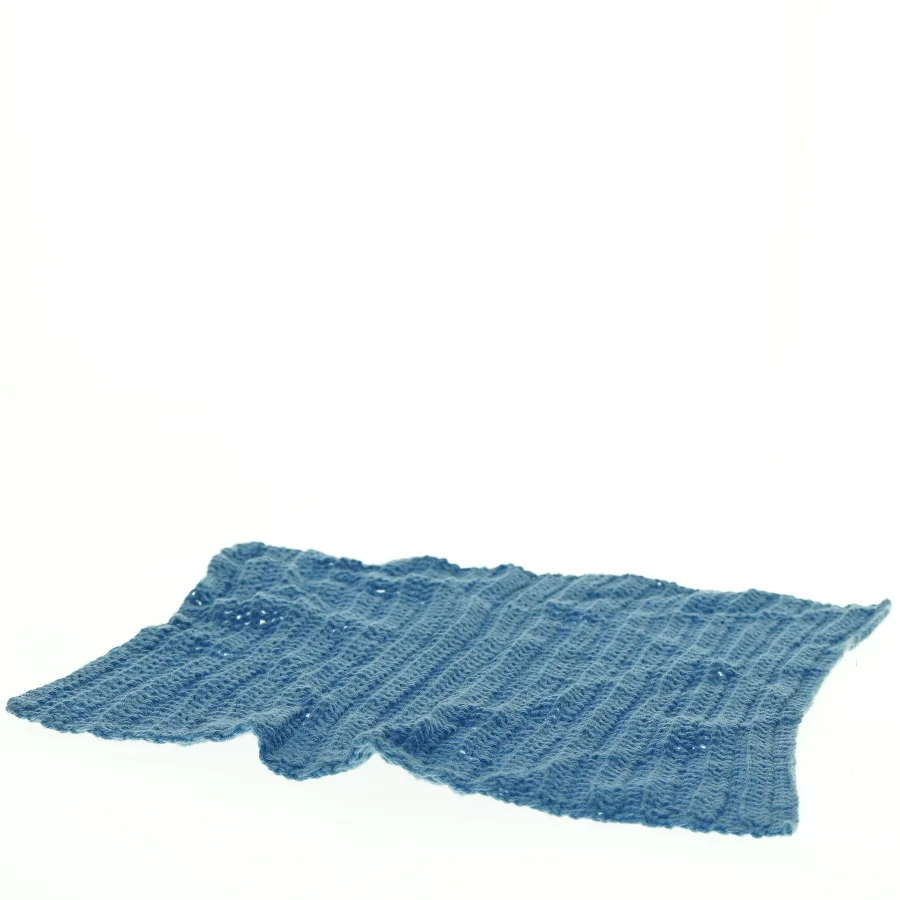 Blåt strikket tæppe (str. 29 x 29 cm)