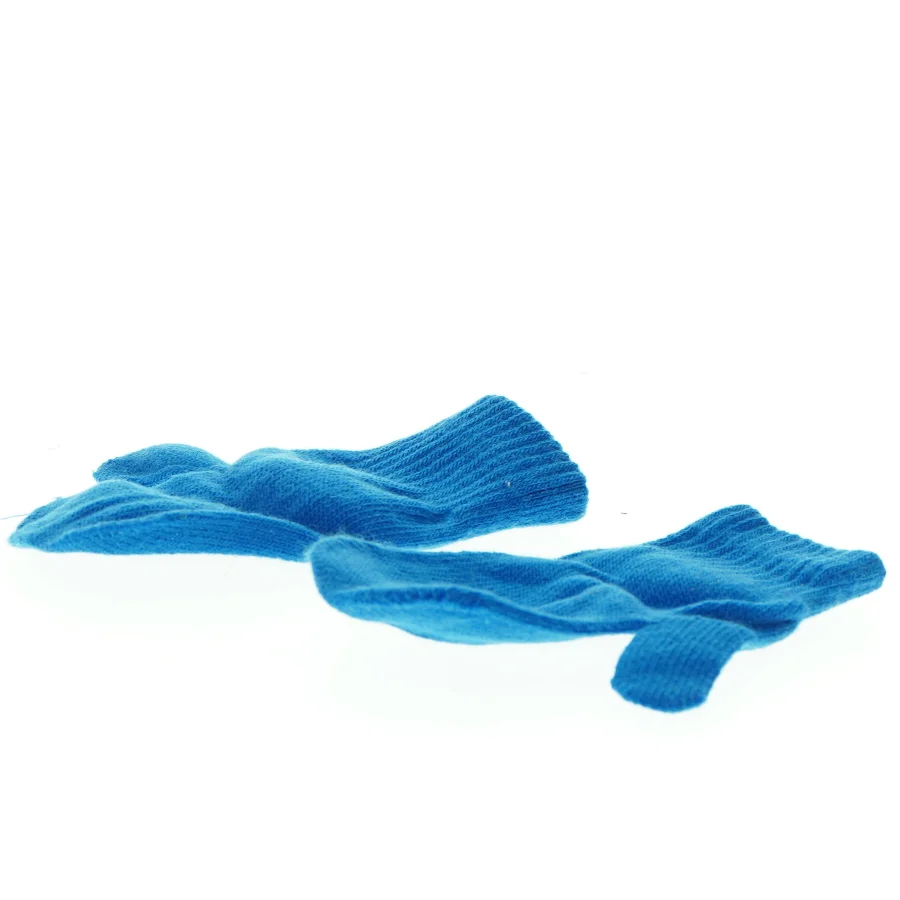 Strikkede blå vanter (str. 14 cm)
