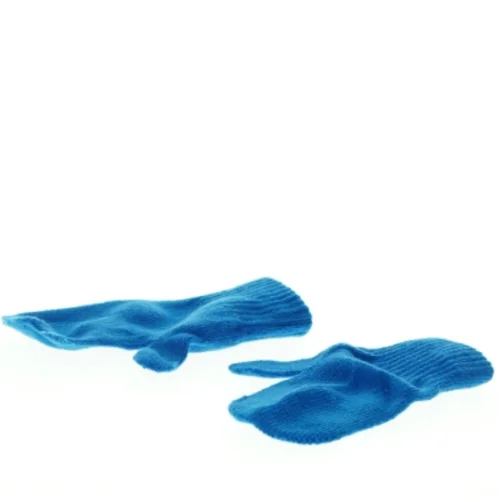 Strikkede blå vanter (str. 14 cm)