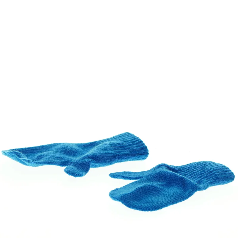 Strikkede blå vanter (str. 14 cm)