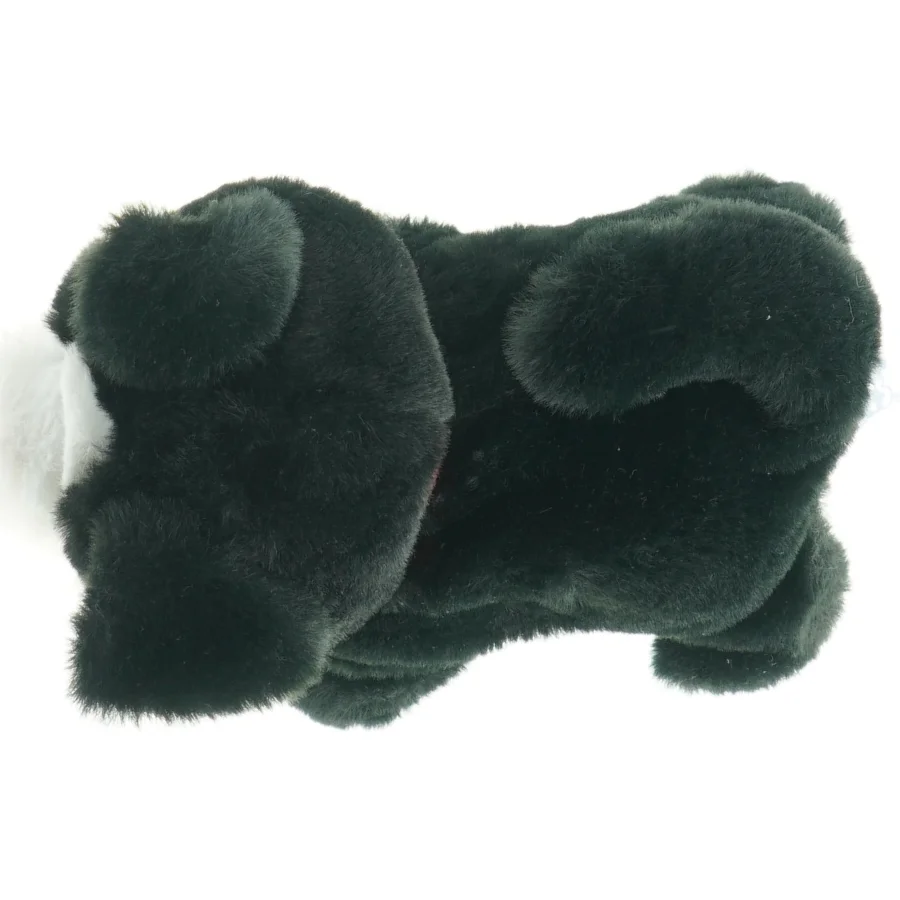 Sort-hvid tøjkat med rødt halsbånd fra Happy Pets (str. Mængde. 19 cm)
