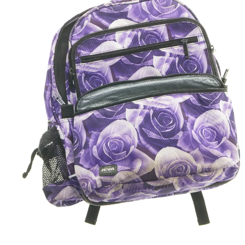Purple Rose SURVIVOR Lilla Jeva rygsæk med blomsterprint (str. 40 x 36 cm)