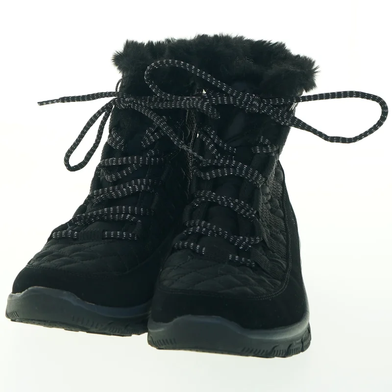 Sorte vinterstøvler med pelskant fra Skechers str. 38 