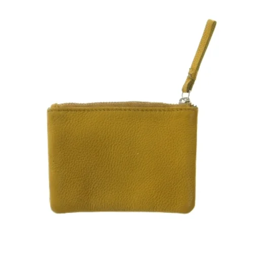 Gul pung med lynlås (str. 9x11,5 cm)