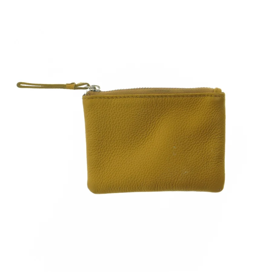 Gul pung med lynlås (str. 9x11,5 cm)